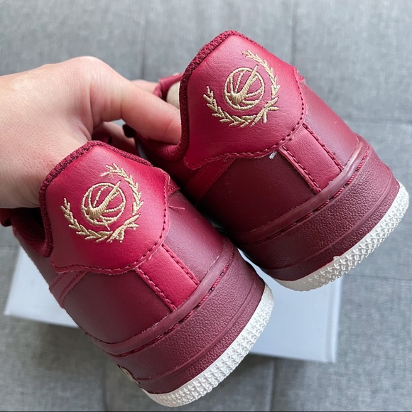 ❤️💛 Nike Air Force 1 red leather shoes (big kids) - Picture 4 of 4